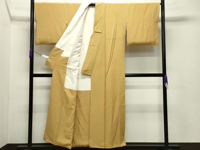 平和屋着物●上質な色無地 玉蜀黍色 正絹 逸品 CABA9801gh