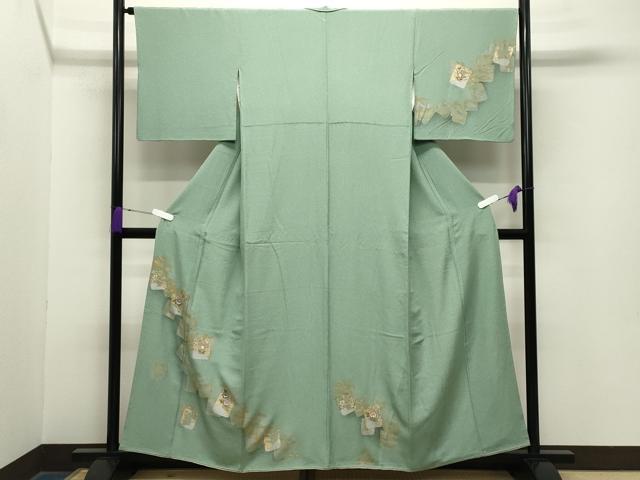 平和屋着物●訪問着　刺繍　色紙重ね鳳凰花文　暈し染め　金銀彩　正絹　逸品　CABA9809gh