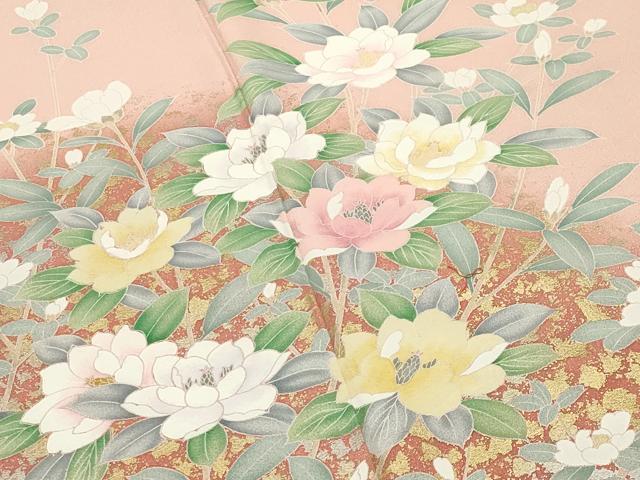 平和屋着物○訪問着 作家物 枝花文 暈し染め 金銀彩