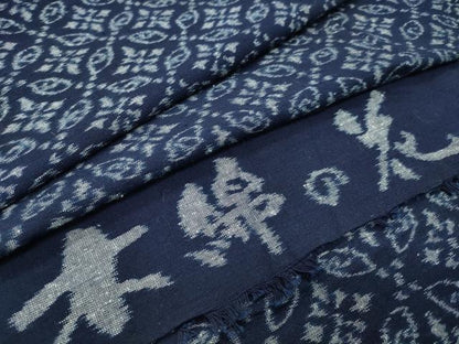 平和屋着物●久留米絣　単衣　木綿の花　七宝文　反端付き　綿　逸品　CABA9816gh