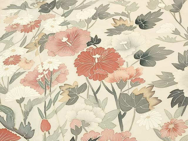 平和屋着物●訪問着　草花文　暈し染め　上代25万　仮絵羽　正絹　逸品　未使用　CABA9830gh 平和屋着物○訪問着 草花文 暈し染め 上代25万 仮絵