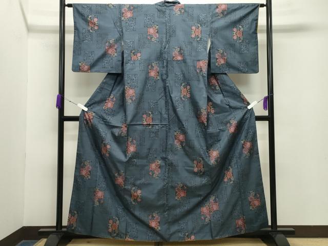 平和屋着物●本場大島紬 7マルキ 色紙重ね花文 正絹 逸品 CABA9834gh