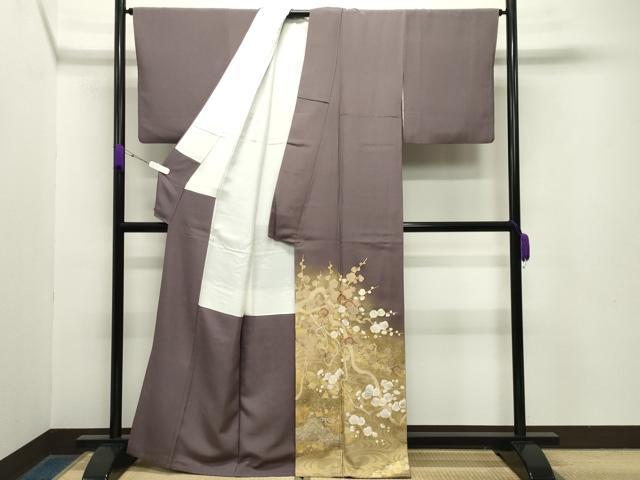 平和屋着物○皇室デザイナー 中村乃武夫 色留訪問着 駒刺繍 流水枝