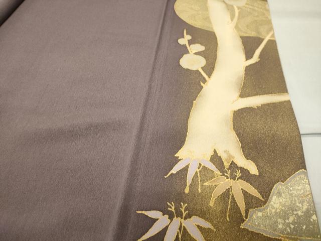 平和屋着物○皇室デザイナー 中村乃武夫 色留訪問着 駒刺繍 流水枝