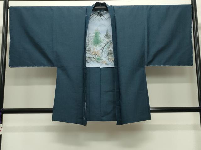 平和屋着物●男性 紬 アンサンブル 霞文 褐返色 正絹 逸品 未使用 CABA9841gh
