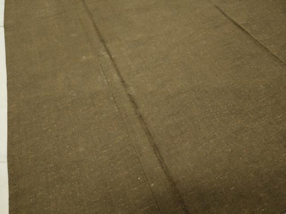 平和屋着物●男性　紬　アンサンブル　霞文　鶯茶色　正絹　逸品　CABA9843gh