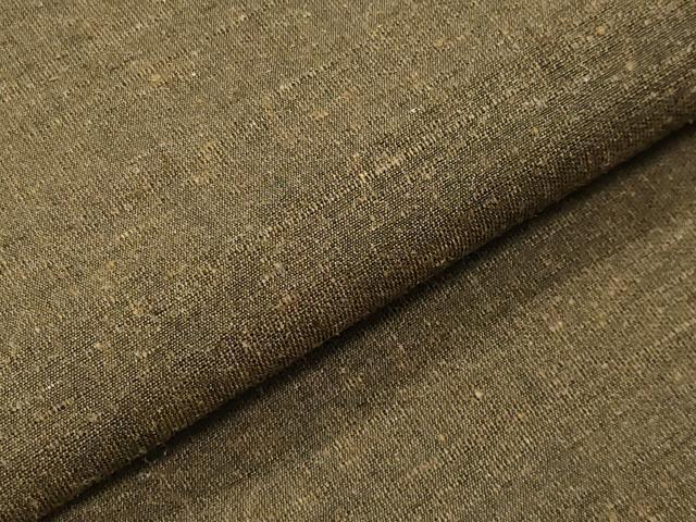 平和屋着物●男性　紬　アンサンブル　霞文　鶯茶色　正絹　逸品　CABA9843gh