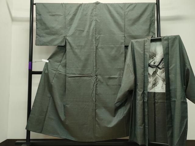 平和屋着物●男性 本場大島紬 アンサンブル 亀甲柄 正絹 逸品 CABA9846gh