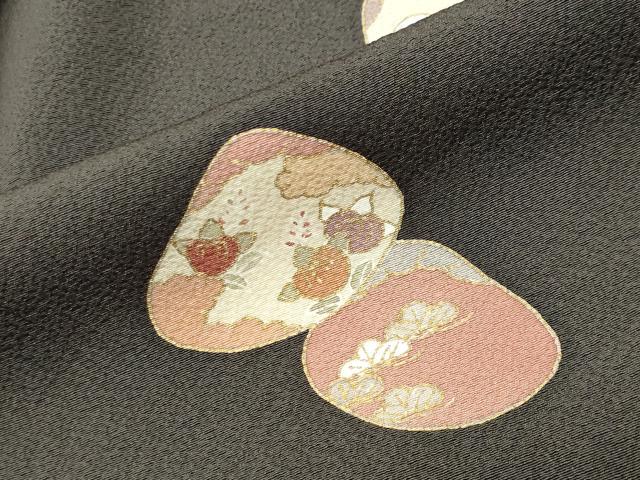 平和屋着物●上質な小紋　貝合わせ花文　金彩　正絹　逸品　CABA9847gh