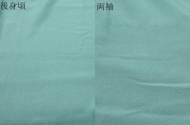 平和屋着物●上質な色無地　献上浜ちりめん　青磁色　反端付き　正絹　逸品　CABA9861gh