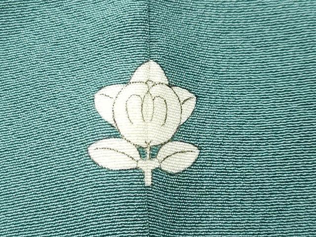 平和屋着物●上質な色無地　献上浜ちりめん　青磁色　反端付き　正絹　逸品　CABA9861gh