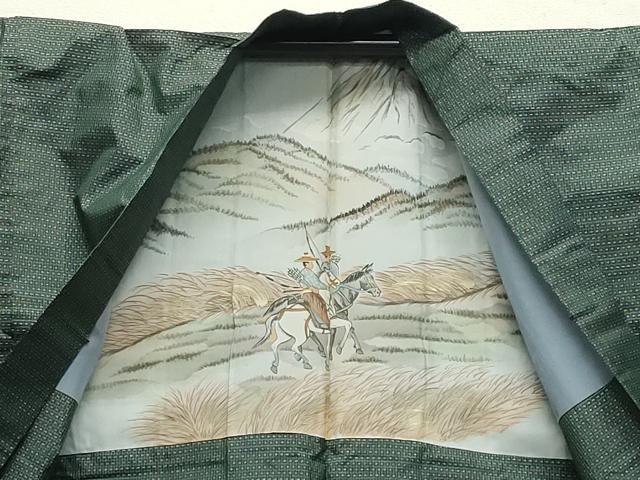 平和屋着物●男性　本場大島紬　アンサンブル　亀甲柄　正絹　逸品　CABA9862gh
