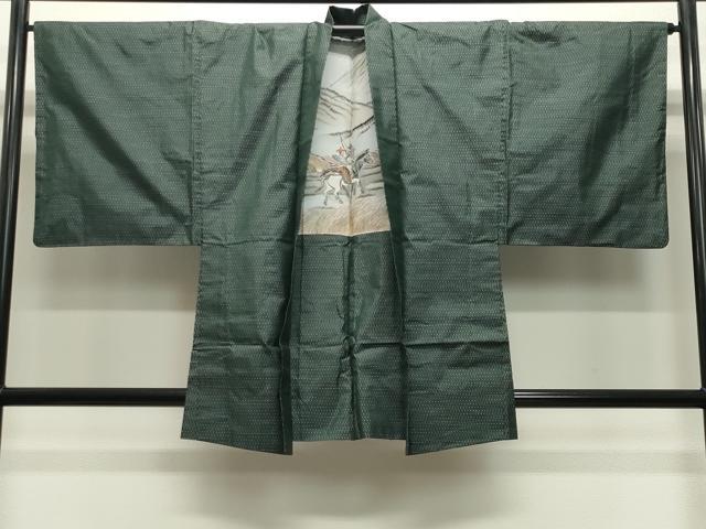 平和屋着物●男性　本場大島紬　アンサンブル　亀甲柄　正絹　逸品　CABA9862gh