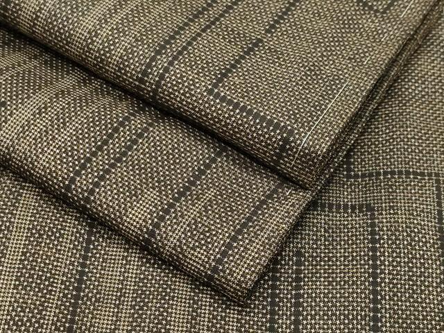平和屋着物●本場大島紬 7マルキ 幾何学文様 正絹 逸品 未使用 CABA9866gh