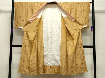 平和屋着物●長襦袢　無双仕立て　舞桜文　金彩　正絹　逸品　CABA9873gh