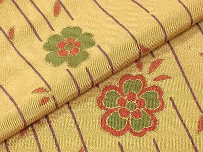 平和屋着物●長襦袢　無双仕立て　舞桜文　金彩　正絹　逸品　CABA9873gh