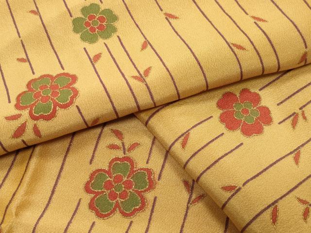 平和屋着物●長襦袢　無双仕立て　舞桜文　金彩　正絹　逸品　CABA9873gh