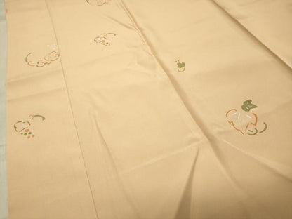 平和屋着物●長襦袢 無双仕立て 葡萄蔦の葉文 反端付き 正絹 逸品 CABA9875gh