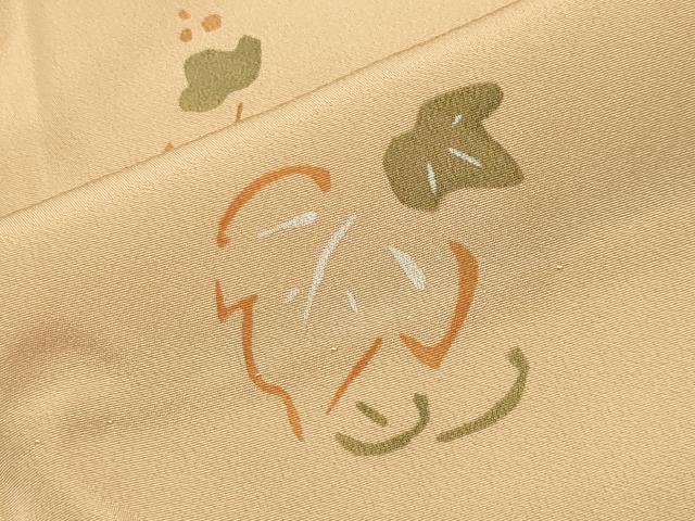 平和屋着物●長襦袢 無双仕立て 葡萄蔦の葉文 反端付き 正絹 逸品 CABA9875gh