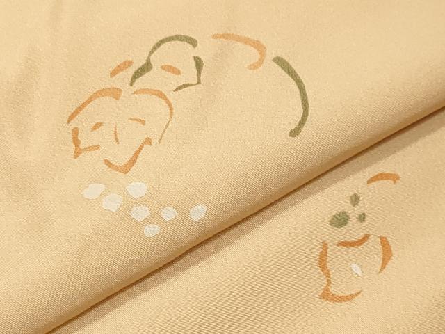 平和屋着物○長襦袢 無双仕立て 葡萄蔦の葉文 反端付き 正絹