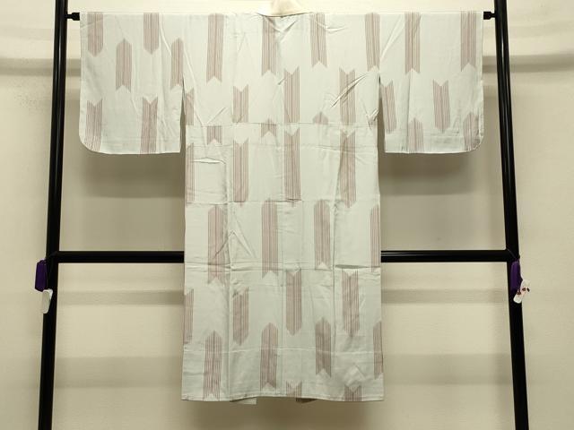 平和屋着物●長襦袢 無双仕立て 矢羽根文 正絹 逸品 CABA9876gh