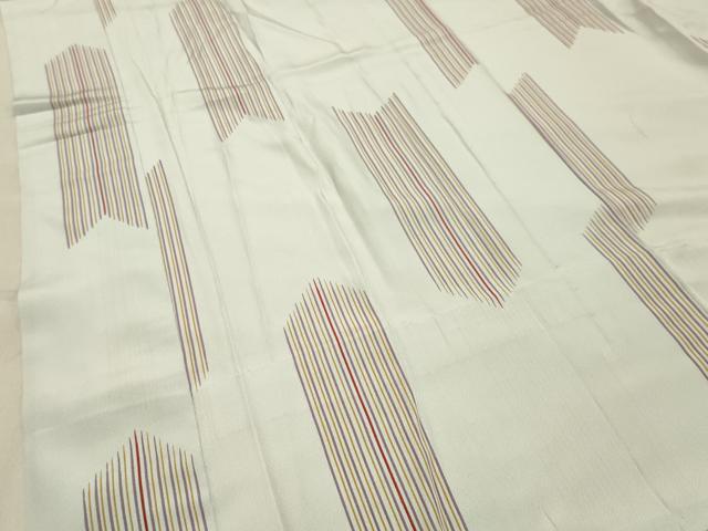 平和屋着物●長襦袢 無双仕立て 矢羽根文 正絹 逸品 CABA9876gh