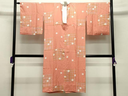 平和屋着物●長襦袢　無双仕立て　舞花文　正絹　逸品　CABA9878gh