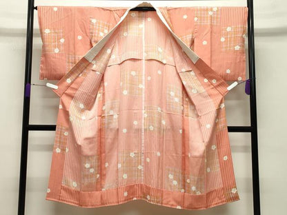 平和屋着物●長襦袢　無双仕立て　舞花文　正絹　逸品　CABA9878gh