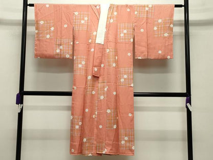 平和屋着物●長襦袢　無双仕立て　舞花文　正絹　逸品　CABA9878gh