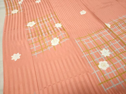 平和屋着物●長襦袢　無双仕立て　舞花文　正絹　逸品　CABA9878gh
