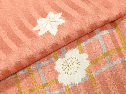 平和屋着物●長襦袢　無双仕立て　舞花文　正絹　逸品　CABA9878gh