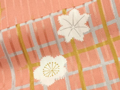 平和屋着物●長襦袢　無双仕立て　舞花文　正絹　逸品　CABA9878gh