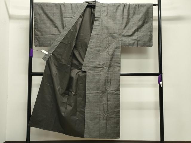 平和屋着物●男性　本場大島紬　格子柄　松坂屋扱い　正絹　逸品　CABA9880gh