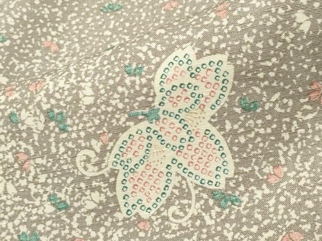 平和屋着物●上質な紬　舞花文　正絹　逸品　未使用　CABA9896gh
