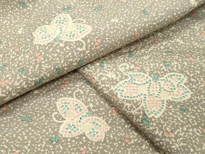 平和屋着物●上質な紬　舞花文　正絹　逸品　未使用　CABA9896gh