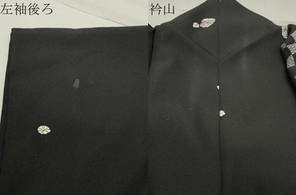 平和屋着物●上質な小紋　吉祥文　黒地　正絹　逸品　CABA9897gh