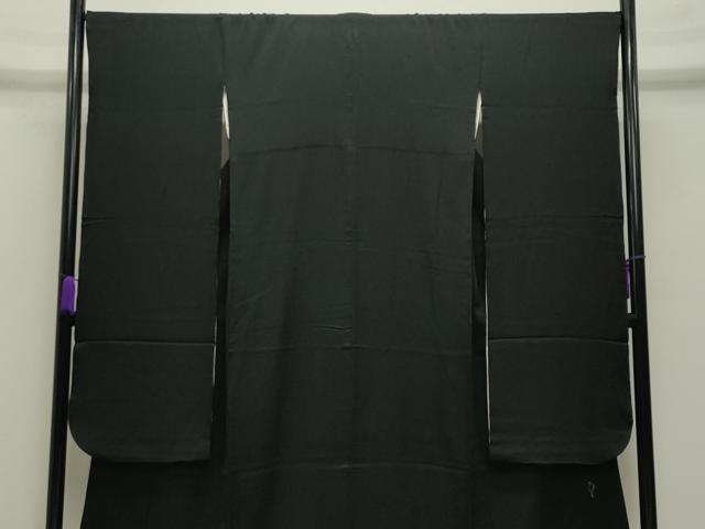 平和屋着物●豪華振袖　作家物　枝桐文　黒地　金彩　正絹　逸品　CABA9903gh