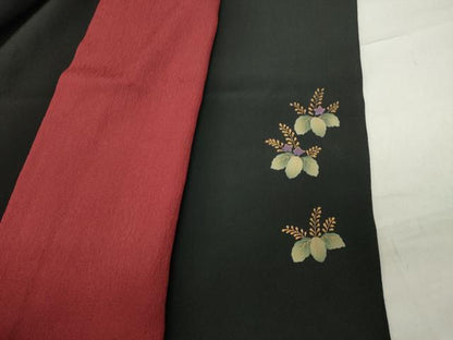 平和屋着物●豪華振袖　作家物　枝桐文　黒地　金彩　正絹　逸品　CABA9903gh