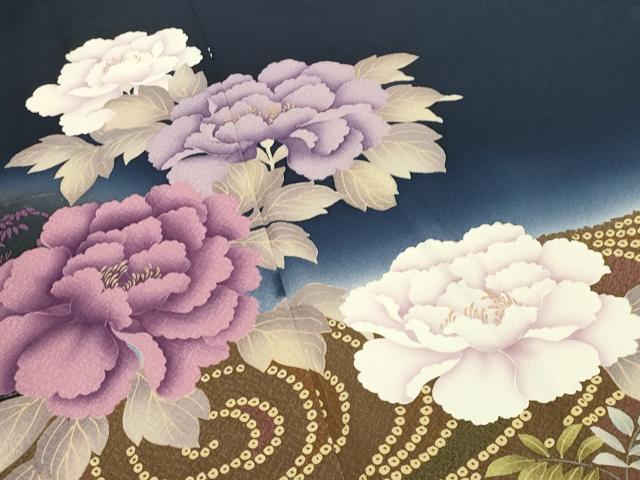 平和屋着物○豪華振袖 流水花文 暈し染め 金彩 正絹 逸品 CABA9917gh