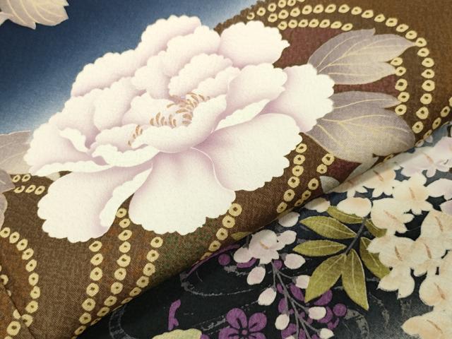 平和屋着物○豪華振袖 流水花文 暈し染め 金彩 正絹 逸品 CABA9917gh