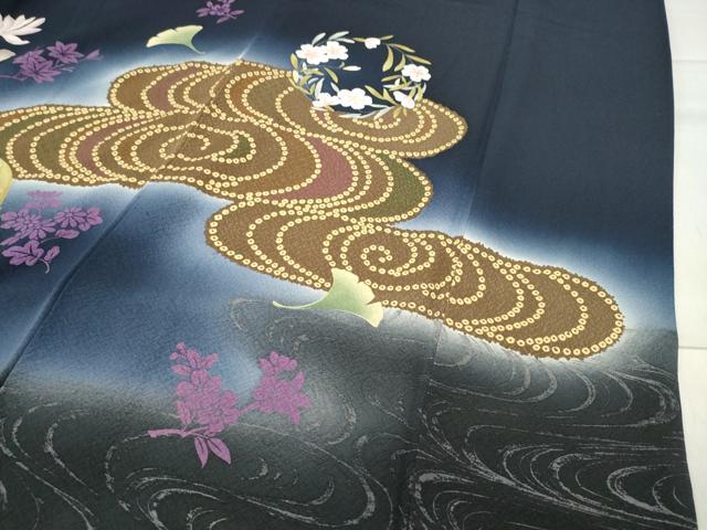 平和屋着物○豪華振袖 流水花文 暈し染め 金彩 正絹 逸品 CABA9917gh