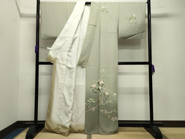 平和屋着物□訪問着 友禅 作家物 草花文 暈し染め 正絹 逸品