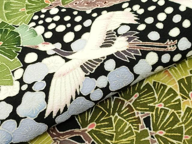 平和屋着物●豪華黒留袖 友禅 作家物 群鶴松梅文 正絹 逸品 CABA9925gh
