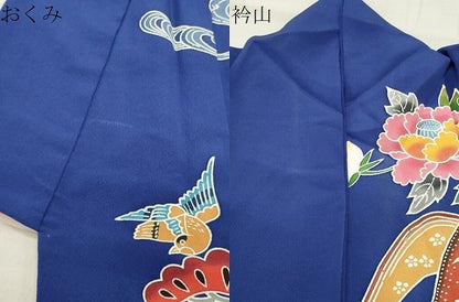 平和屋着物●訪問着　型染め　飛鶴御所解花文　正絹　逸品　CABA9926gh
