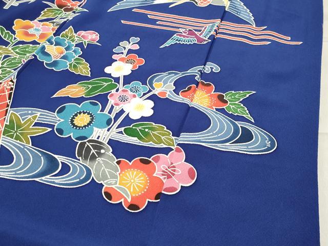 平和屋着物○訪問着 型染め 飛鶴御所解花文 正絹 逸品