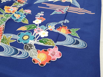 平和屋着物●訪問着　型染め　飛鶴御所解花文　正絹　逸品　CABA9926gh