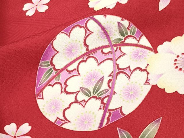 平和屋着物●豪華振袖　刺繍　雪輪毬舞桜文　暈し染め　金彩　正絹　逸品　CABA9928gh