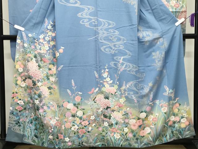 平和屋着物●豪華振袖　鴛鴦花文　暈し染め　金彩　正絹　逸品　CABA9929gh 平和屋着物○豪華振袖 鴛鴦花文 暈し染め 金彩 正絹 逸品 CABA9929gh