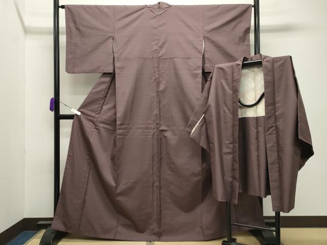 平和屋着物○上質な紬 アンサンブル 鳩羽鼠色 正絹 逸品 CABA9936gh