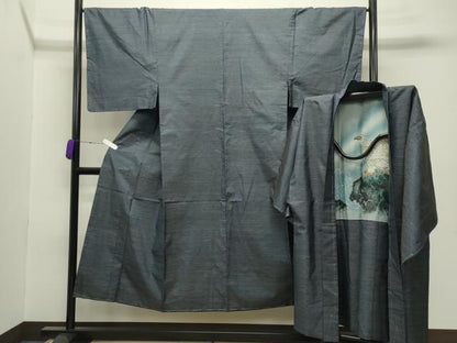 平和屋着物●男性　本場大島紬　アンサンブル　亀甲柄　正絹　逸品　未使用　CABA9938gh